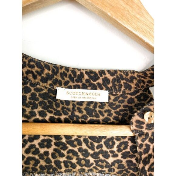 NWT Scotch & Soda Leopard V-neck Button-down Blouse - Picture 4 of 15